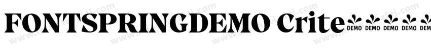 FONTSPRINGDEMO Crite字体转换